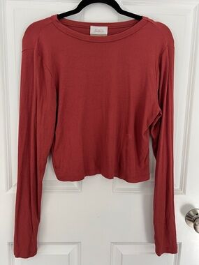 Alexander Jane Long-Sleeve Ribbed Tee in Rusty Rose